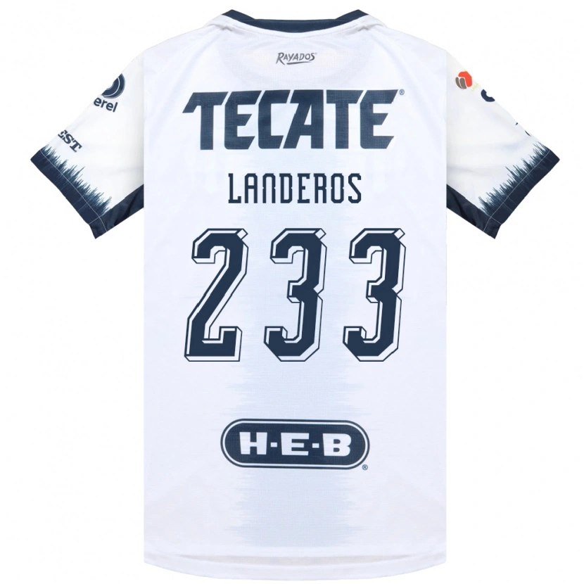Danxen Niño Camiseta Jorge Landeros #233 Blanco Azul Tinta Rojo 2ª Equipación 2026/27 La Camisa México