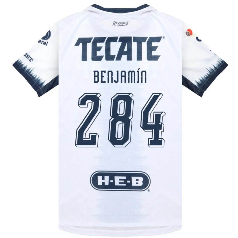 Danxen Niño Camiseta Benjamín De La Herrán #284 Blanco Azul Tinta Rojo 2ª Equipación 2026/27 La Camisa México