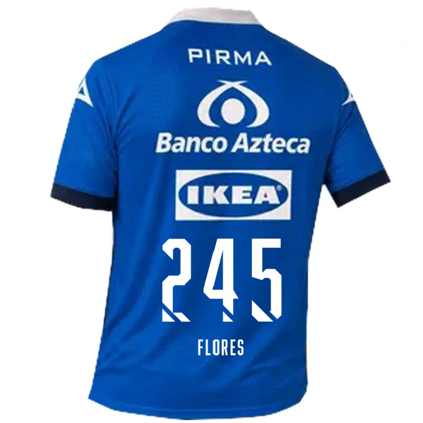 Danxen Niño Camiseta José Flores #245 Azul Blanco 2ª Equipación 2026/27 La Camisa México