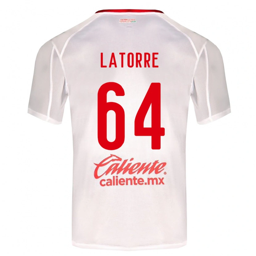 Danxen Niño Camiseta Diego Latorre #64 Blanco Verde Rojo 2ª Equipación 2026/27 La Camisa México