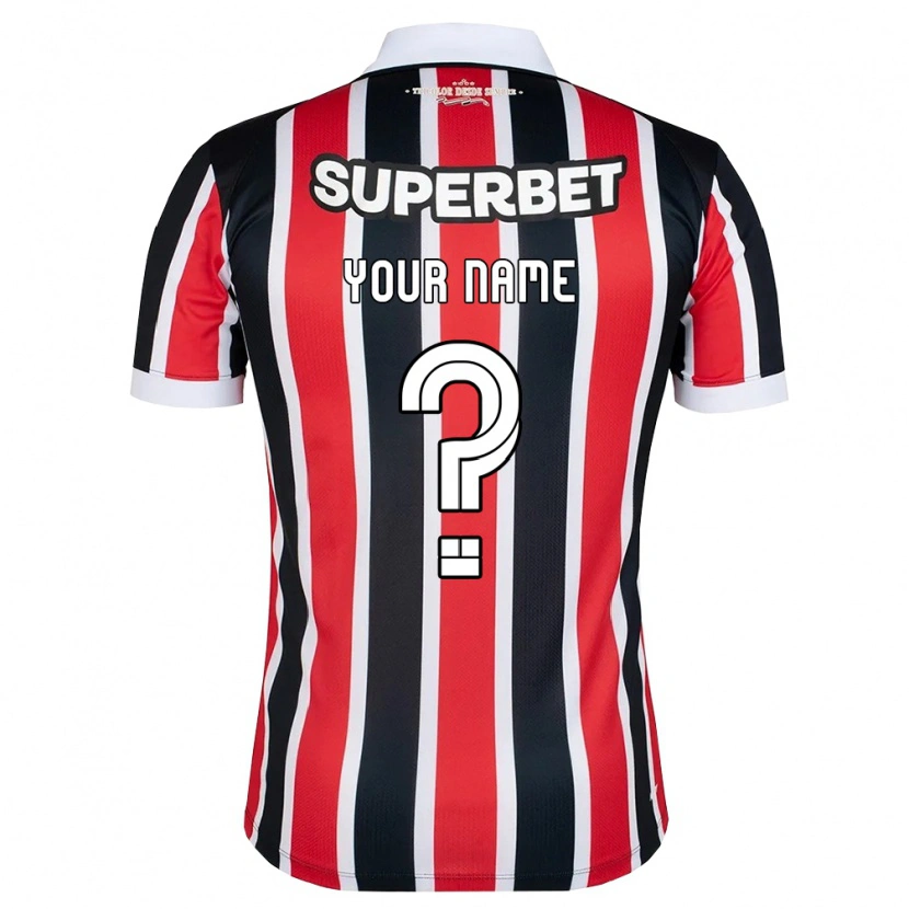 Danxen Niño Camiseta Su Nombre #0 Rojo Blanco Negro 2ª Equipación 2026/27 La Camisa México