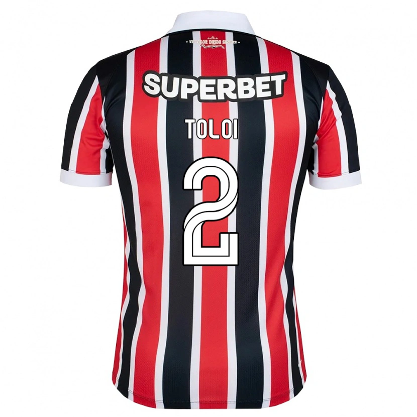 Danxen Niño Camiseta Rafael Tolói #2 Rojo Blanco Negro 2ª Equipación 2026/27 La Camisa México