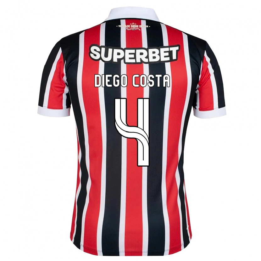 Danxen Niño Camiseta Diego Costa #4 Rojo Blanco Negro 2ª Equipación 2026/27 La Camisa México