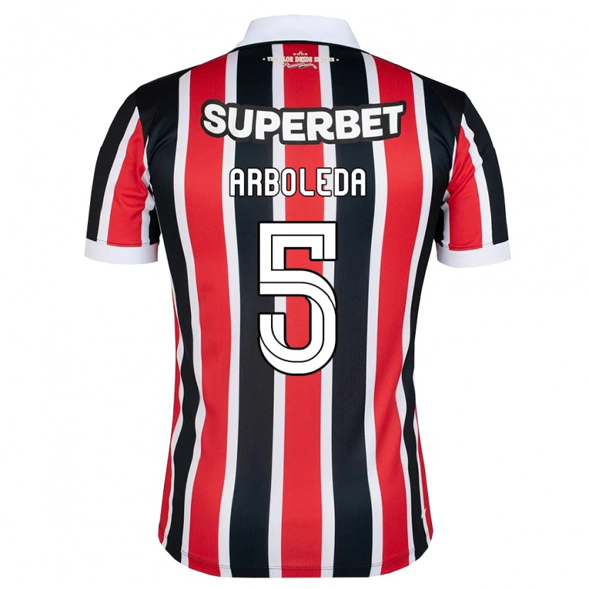 Danxen Niño Camiseta Robert Arboleda #5 Rojo Blanco Negro 2ª Equipación 2026/27 La Camisa México