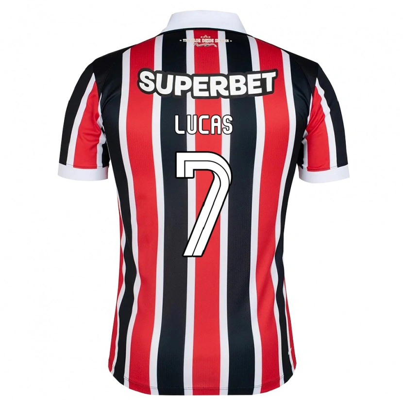 Danxen Niño Camiseta Lucas Moura #7 Rojo Blanco Negro 2ª Equipación 2026/27 La Camisa México