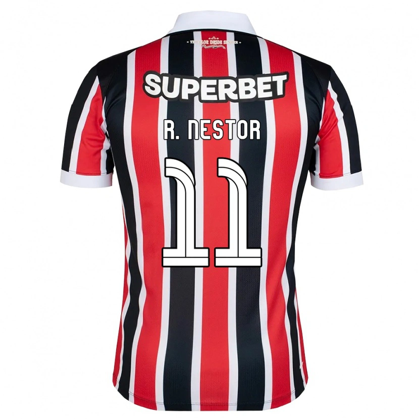 Danxen Niño Camiseta Rodrigo Nestor #11 Rojo Blanco Negro 2ª Equipación 2026/27 La Camisa México