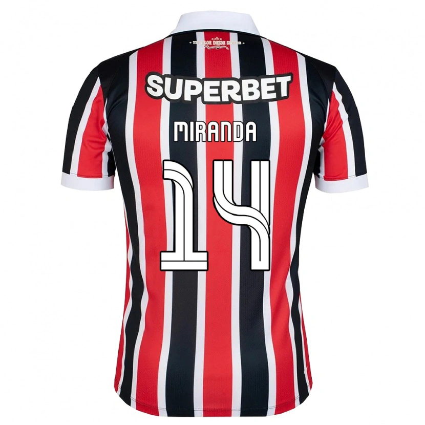 Danxen Niño Camiseta Lucas Miranda #14 Rojo Blanco Negro 2ª Equipación 2026/27 La Camisa México