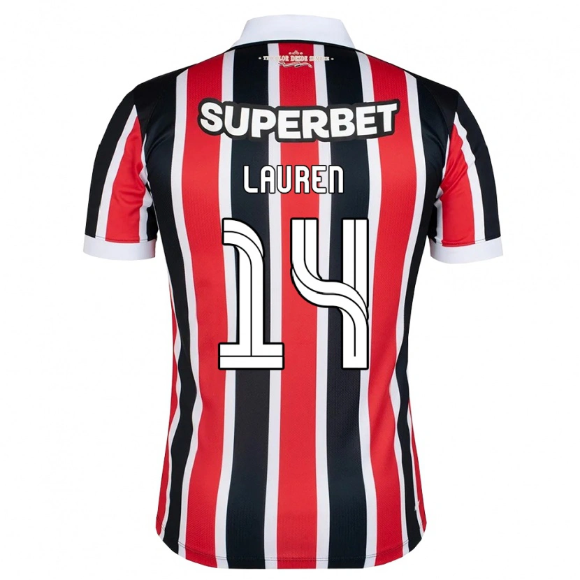 Danxen Niño Camiseta Lauren #14 Rojo Blanco Negro 2ª Equipación 2026/27 La Camisa México