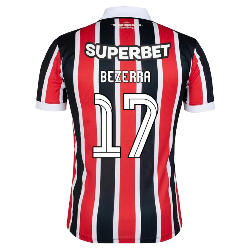 Danxen Niño Camiseta Pedro Bezerra #17 Rojo Blanco Negro 2ª Equipación 2026/27 La Camisa México