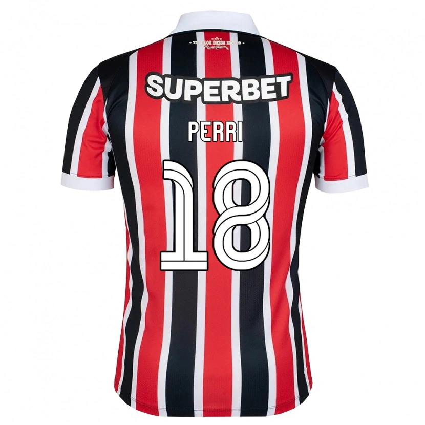 Danxen Niño Camiseta Lucas Perri #18 Rojo Blanco Negro 2ª Equipación 2026/27 La Camisa México