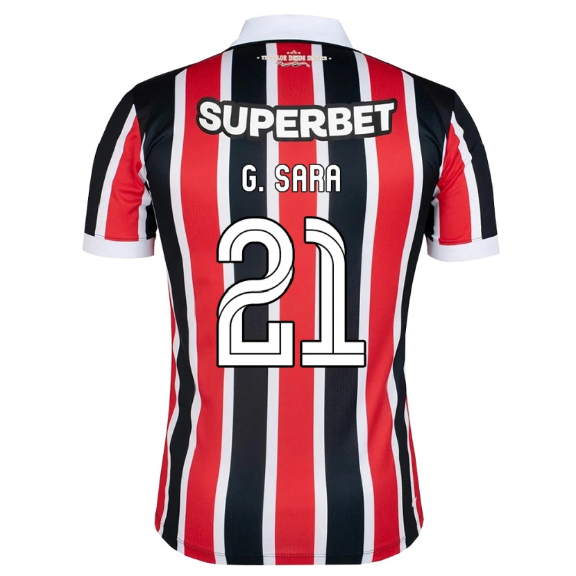 Danxen Niño Camiseta Gabriel Sara #21 Rojo Blanco Negro 2ª Equipación 2026/27 La Camisa México