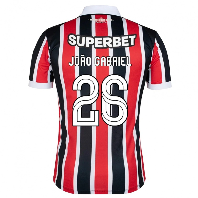 Danxen Niño Camiseta João Gabriel #26 Rojo Blanco Negro 2ª Equipación 2026/27 La Camisa México