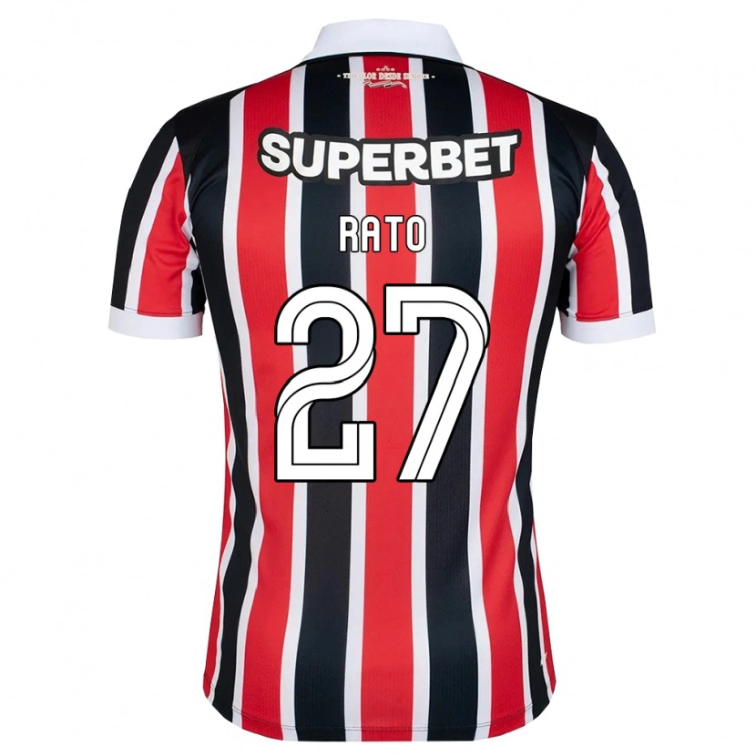 Danxen Niño Camiseta Wellington Rato #27 Rojo Blanco Negro 2ª Equipación 2026/27 La Camisa México