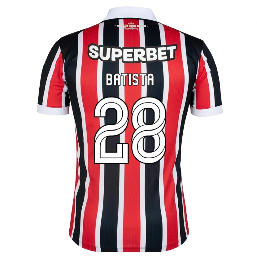 Danxen Niño Camiseta Guilherme Batista #28 Rojo Blanco Negro 2ª Equipación 2026/27 La Camisa México