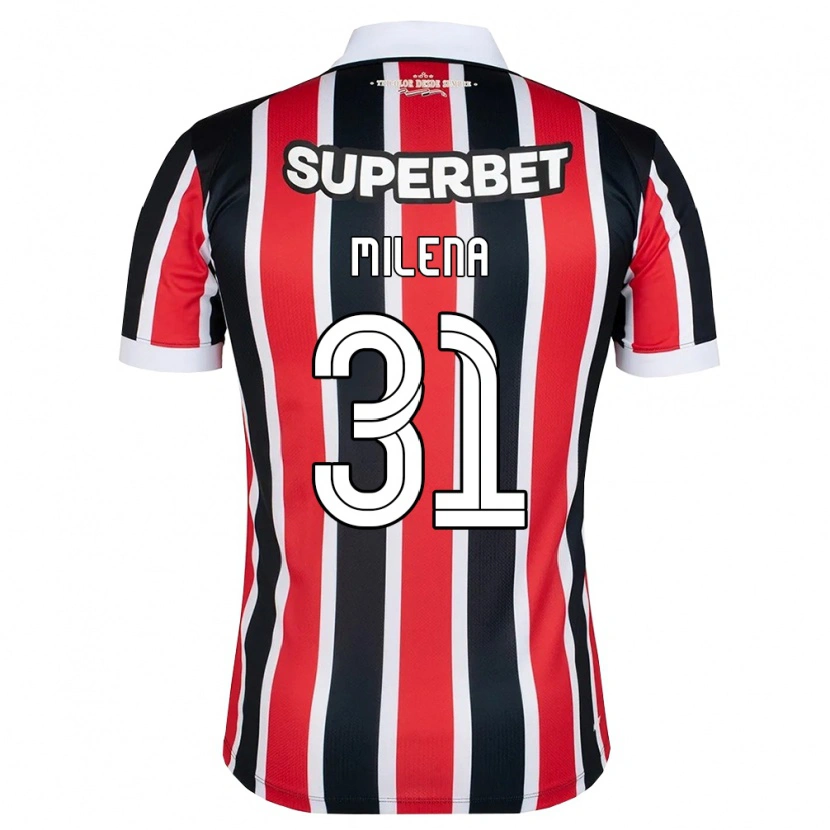 Danxen Niño Camiseta Milena #31 Rojo Blanco Negro 2ª Equipación 2026/27 La Camisa México