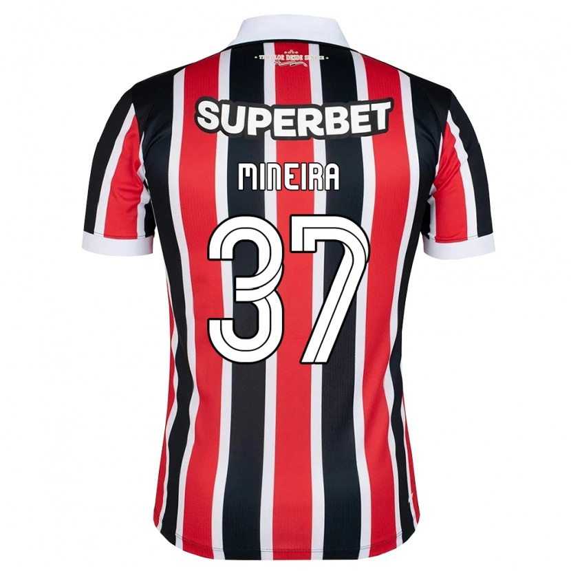 Danxen Niño Camiseta Rafa Mineira #37 Rojo Blanco Negro 2ª Equipación 2026/27 La Camisa México