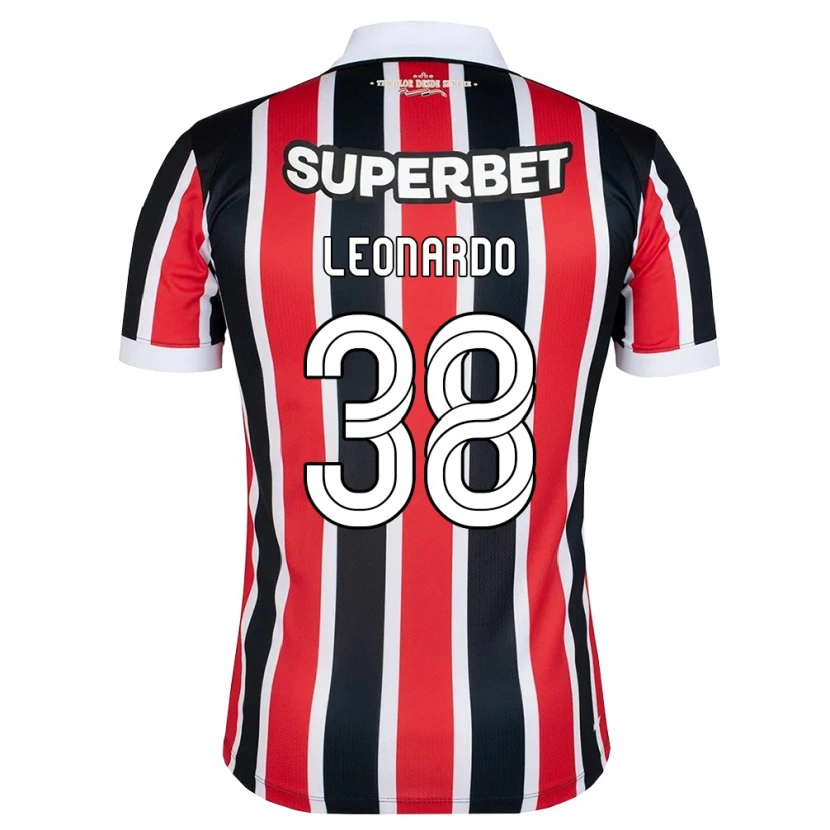 Danxen Niño Camiseta Hugo Leonardo #38 Rojo Blanco Negro 2ª Equipación 2026/27 La Camisa México
