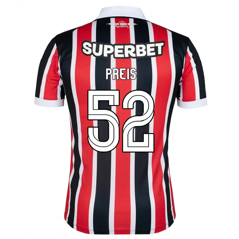 Danxen Niño Camiseta Felipe Preis #52 Rojo Blanco Negro 2ª Equipación 2026/27 La Camisa México