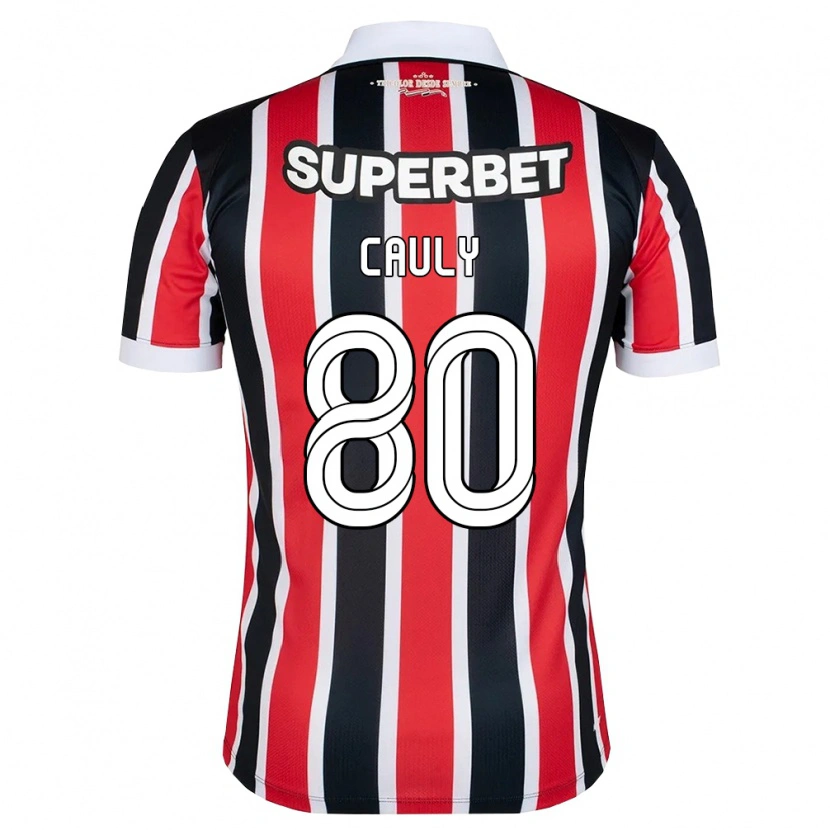 Danxen Niño Camiseta Cauly Oliveira Souza #80 Rojo Blanco Negro 2ª Equipación 2026/27 La Camisa México