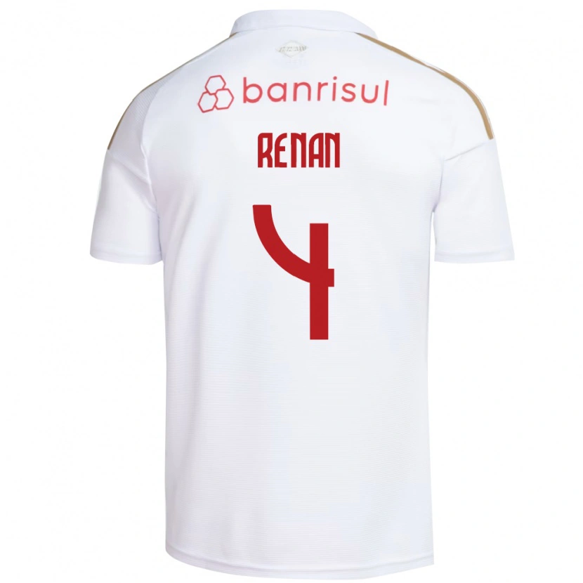 Danxen Niño Camiseta Robert Renan #4 Blanco Rojo 2ª Equipación 2026/27 La Camisa México