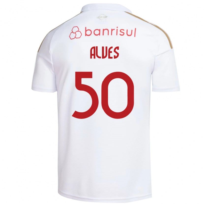Danxen Niño Camiseta Kauan Alves #50 Blanco Rojo 2ª Equipación 2026/27 La Camisa México