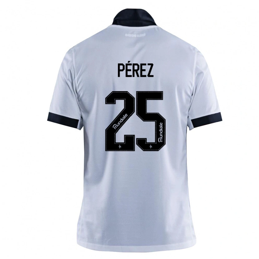 Danxen Niño Camiseta Tomás Pérez #25 Blanco Negro 2ª Equipación 2026/27 La Camisa México