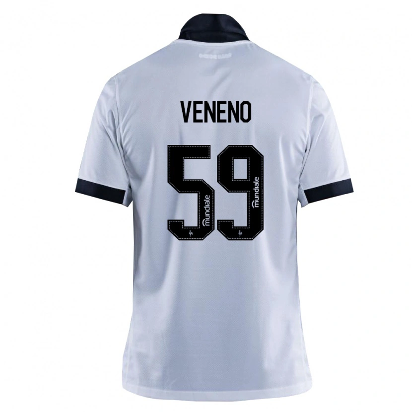 Danxen Niño Camiseta Gabriel Veneno #59 Blanco Negro 2ª Equipación 2026/27 La Camisa México