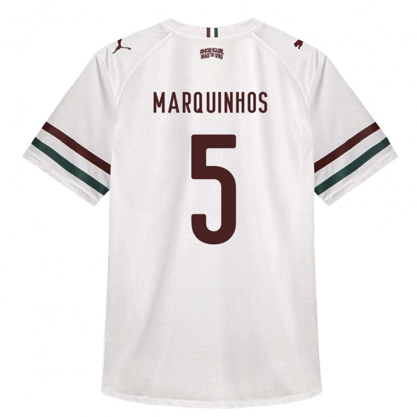Danxen Niño Camiseta Marquinhos #5 Blanco Verde Borgoña 2ª Equipación 2026/27 La Camisa México