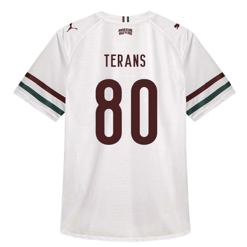 Danxen Niño Camiseta David Terans #80 Blanco Verde Borgoña 2ª Equipación 2026/27 La Camisa México