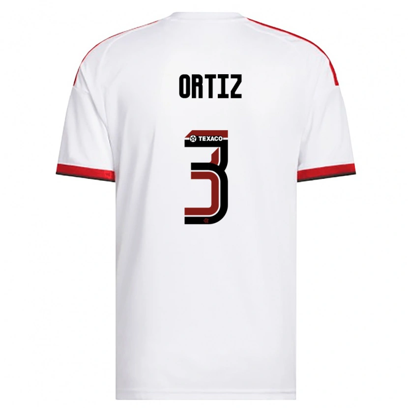 Danxen Niño Camiseta Léo Ortiz #3 Blanco Rojo Negro 2ª Equipación 2026/27 La Camisa México