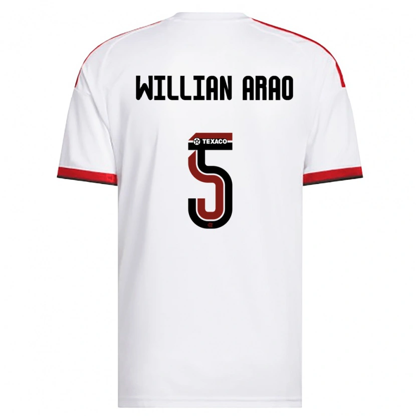 Danxen Niño Camiseta Willian Arao #5 Blanco Rojo Negro 2ª Equipación 2026/27 La Camisa México