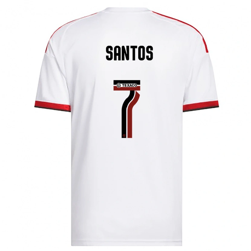 Danxen Niño Camiseta Alan Santos #7 Blanco Rojo Negro 2ª Equipación 2026/27 La Camisa México
