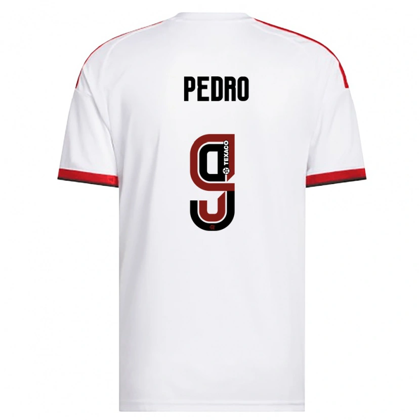 Danxen Niño Camiseta Pedro Guilherme Abreu Dos Santos #9 Blanco Rojo Negro 2ª Equipación 2026/27 La Camisa México
