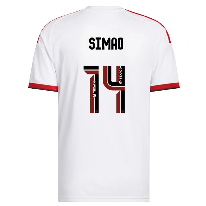 Danxen Niño Camiseta Samhia Simao #14 Blanco Rojo Negro 2ª Equipación 2026/27 La Camisa México