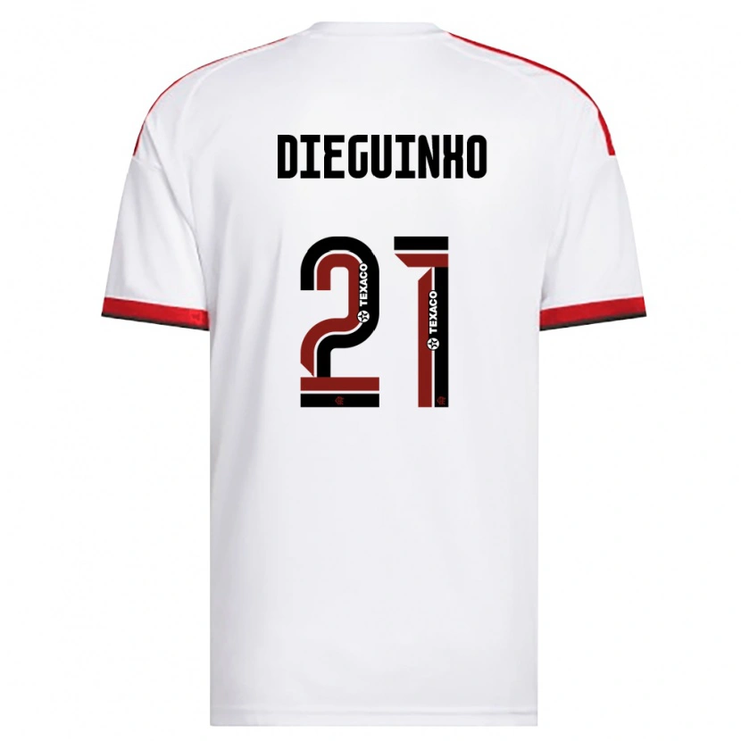 Danxen Niño Camiseta Diego Guimarães Das Neves #21 Blanco Rojo Negro 2ª Equipación 2026/27 La Camisa México