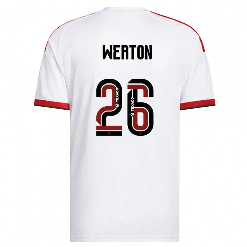 Danxen Niño Camiseta Werton #26 Blanco Rojo Negro 2ª Equipación 2026/27 La Camisa México