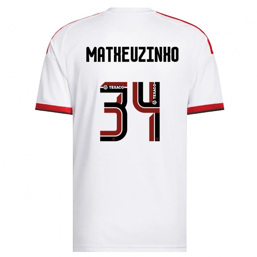 Danxen Niño Camiseta Matheuzinho #34 Blanco Rojo Negro 2ª Equipación 2026/27 La Camisa México