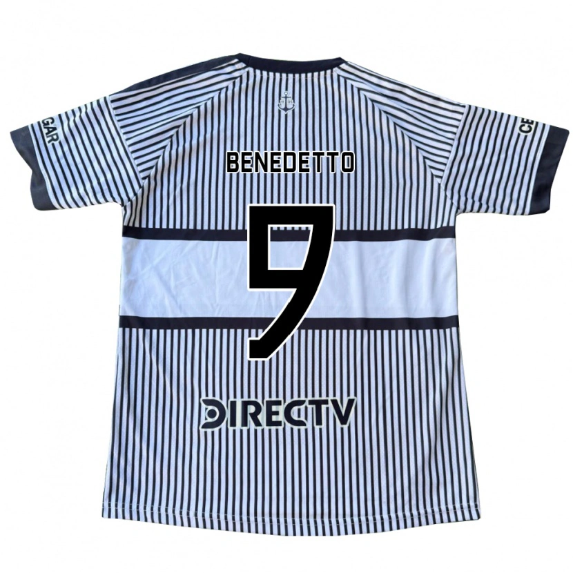 Danxen Niño Camiseta Dario Benedetto #9 Blanco Negro Amarillo 2ª Equipación 2026/27 La Camisa México