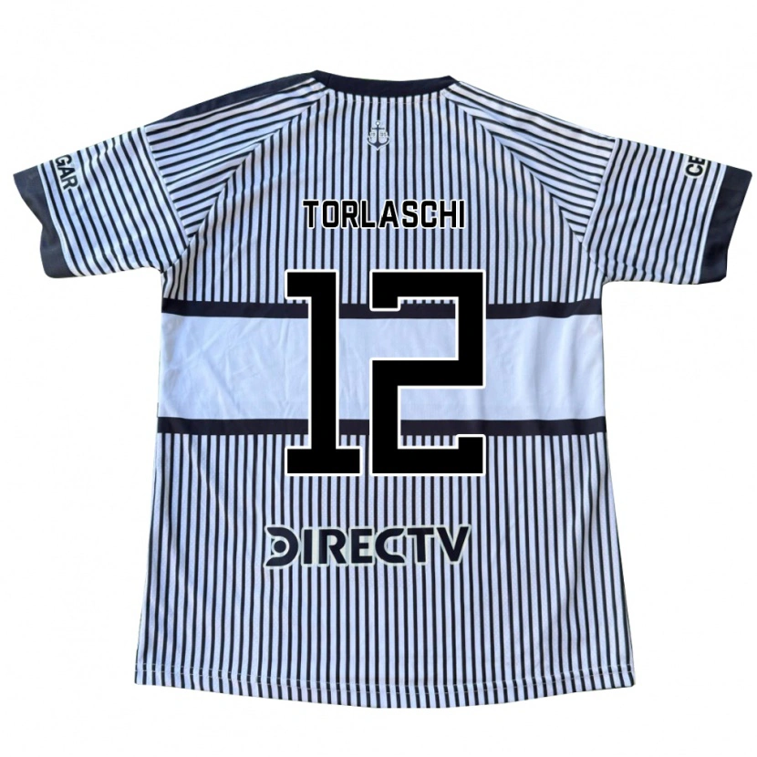 Danxen Niño Camiseta Lucas Torlaschi #12 Blanco Negro Amarillo 2ª Equipación 2026/27 La Camisa México