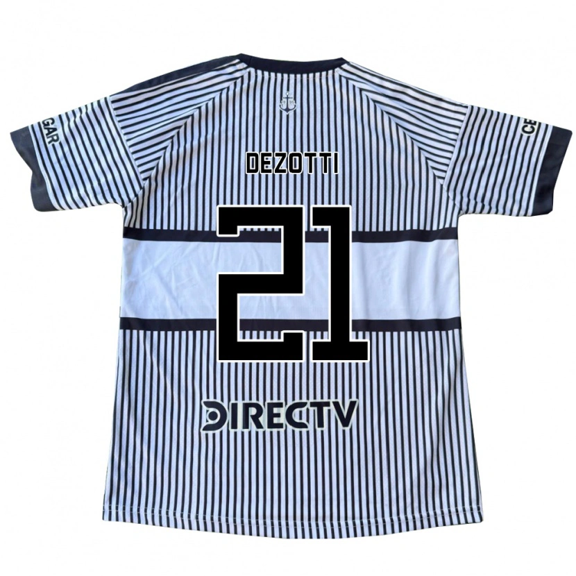 Danxen Niño Camiseta Martina Dezotti #21 Blanco Negro Amarillo 2ª Equipación 2026/27 La Camisa México