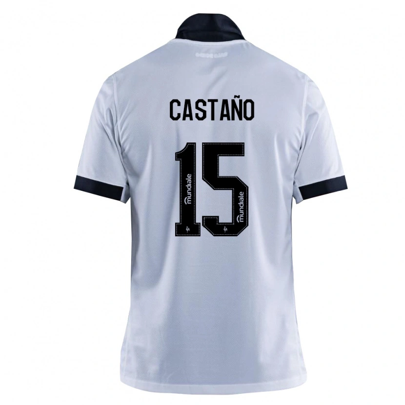Danxen Niño Camiseta Kevin Castaño #15 Blanco Negro 2ª Equipación 2026/27 La Camisa México
