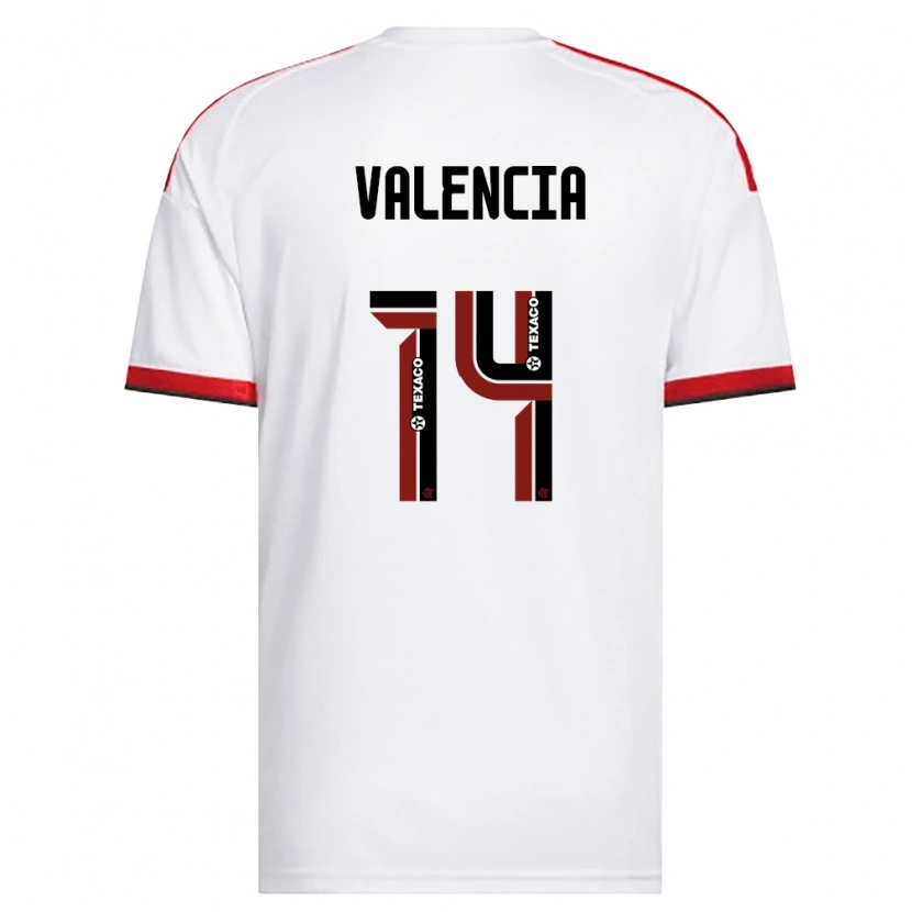 Danxen Niño Camiseta Anthony Valencia #14 Blanco Rojo Negro 2ª Equipación 2026/27 La Camisa México