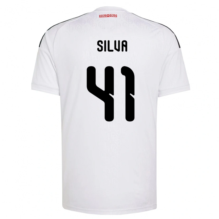 Danxen Hombre Camiseta Bastián Silva #41 Blanco Negro 1ª Equipación 2026/27 La Camisa México
