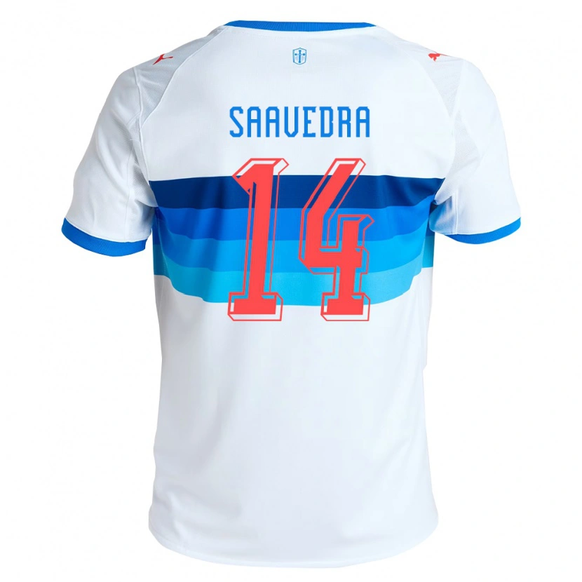 Danxen Hombre Camiseta Danilo Saavedra #14 Blanco Azul Cielo 1ª Equipación 2026/27 La Camisa México