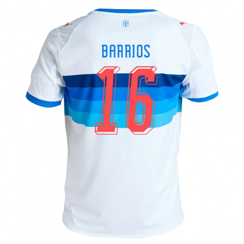 Danxen Hombre Camiseta Martín Barrios #16 Blanco Azul Cielo 1ª Equipación 2026/27 La Camisa México