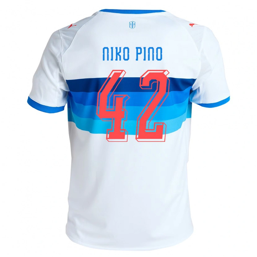 Danxen Hombre Camiseta Nickolas Pino #42 Blanco Azul Cielo 1ª Equipación 2026/27 La Camisa México
