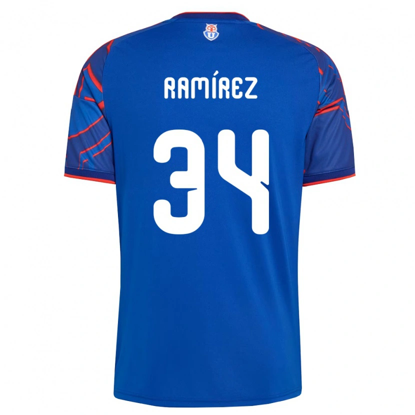 Danxen Hombre Camiseta Vicente Ramírez #34 Azul Real Rojo 1ª Equipación 2026/27 La Camisa México