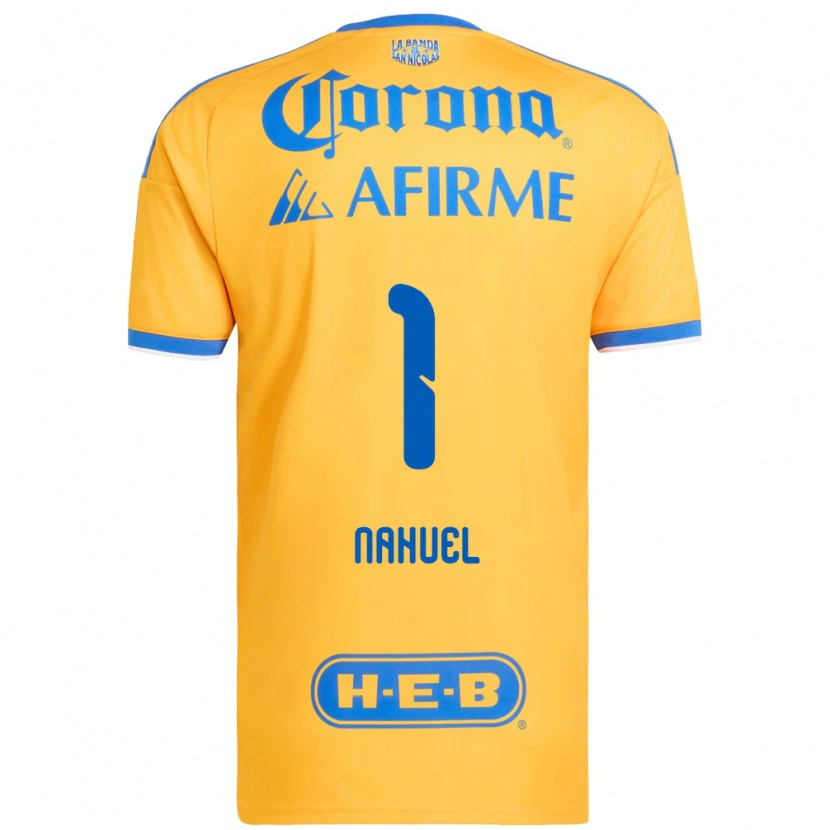 Danxen Hombre Camiseta Nahuel Guzmán #1 Amarillo Azul 1ª Equipación 2026/27 La Camisa México