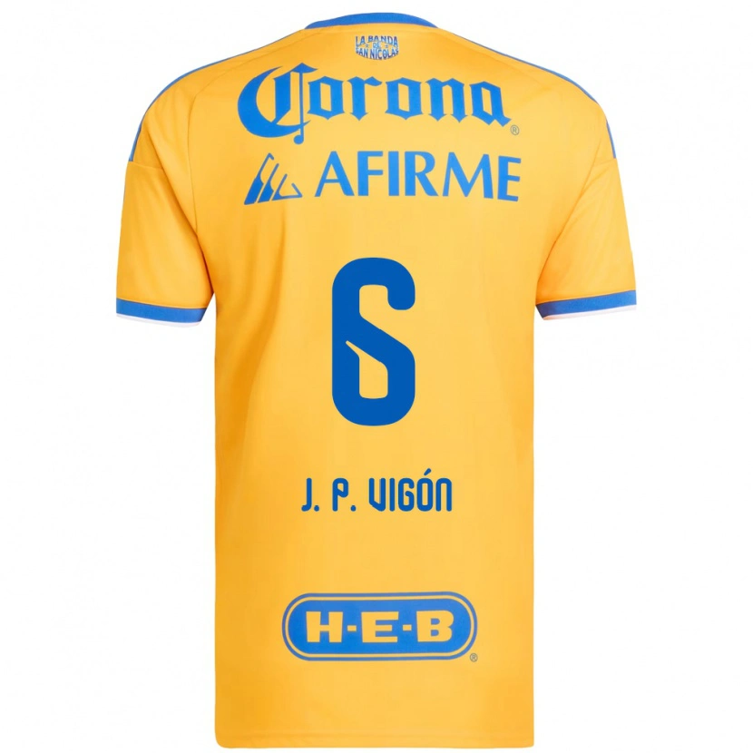Danxen Hombre Camiseta Juan Pablo Vigón #6 Amarillo Azul 1ª Equipación 2026/27 La Camisa México