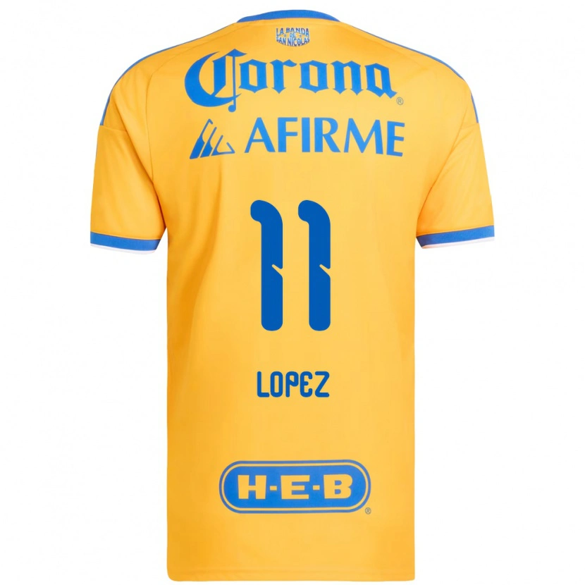 Danxen Hombre Camiseta Nicolas Lopez #11 Amarillo Azul 1ª Equipación 2026/27 La Camisa México
